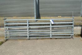 Three Galvanised Steel Hurdles, each approx. 3.07m long