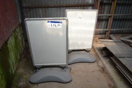 Two Free Standing White Boards