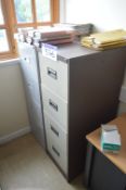 Two Steel Four Drawer Filing Cabinets