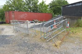 Six Galvanised Steel Fencing Panels, each approx. 2.1m long