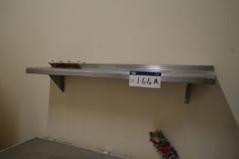 Stainless Steel Wall Mounted Shelf, 1.5m long