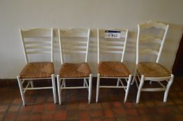 Four Wood Framed Stand Chairs