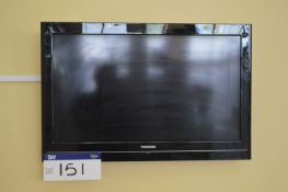 Toshiba Flat Screen Television, with wall bracket (no remote control)