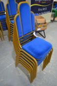 Seven Fabric Upholstered Steel Framed Stand Chairs