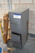 Steel Four Drawer Filing Cabinet, with contents, comprising mainly screws