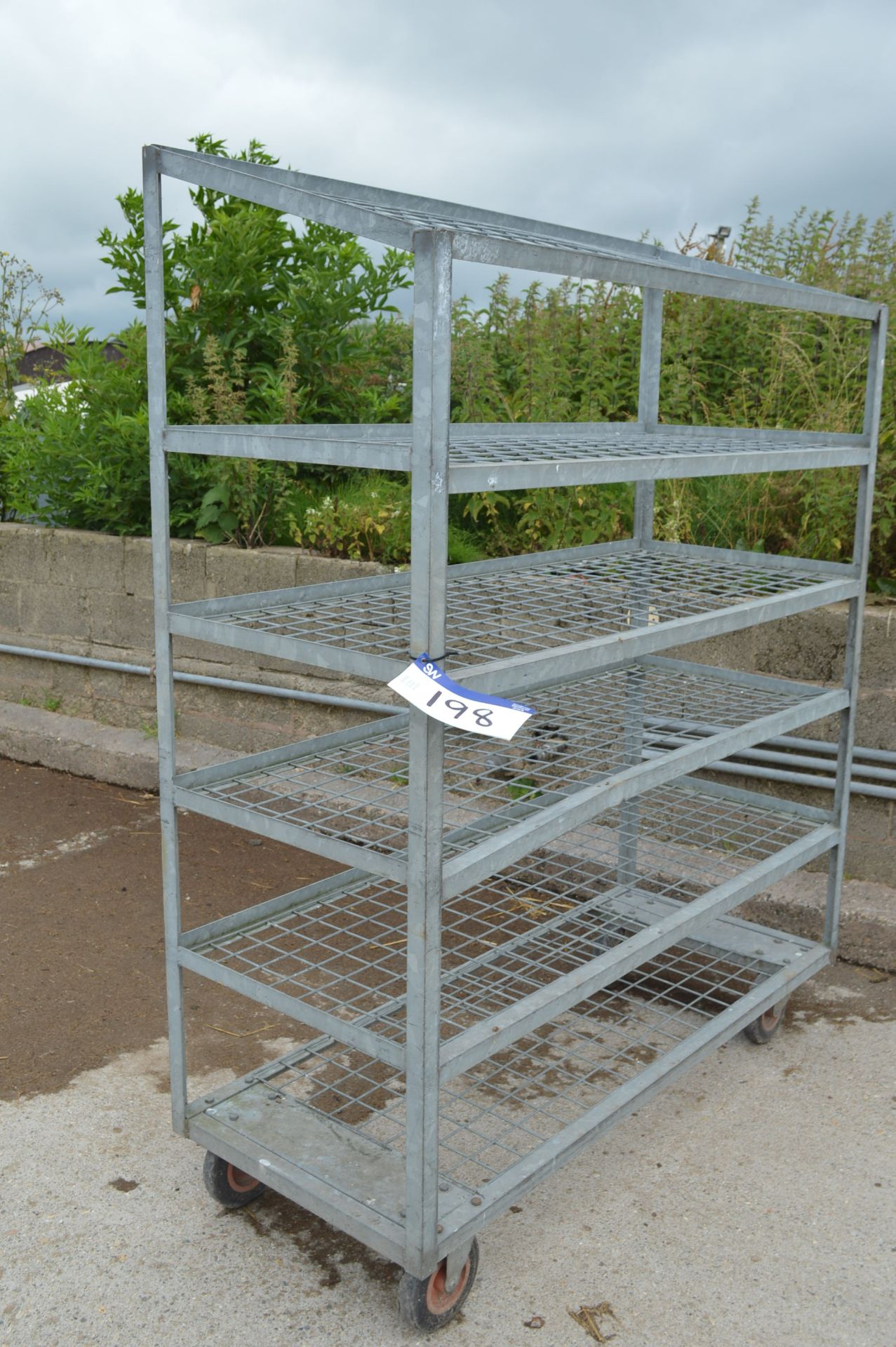 Mobile Six Tier Wire Mesh Trolley