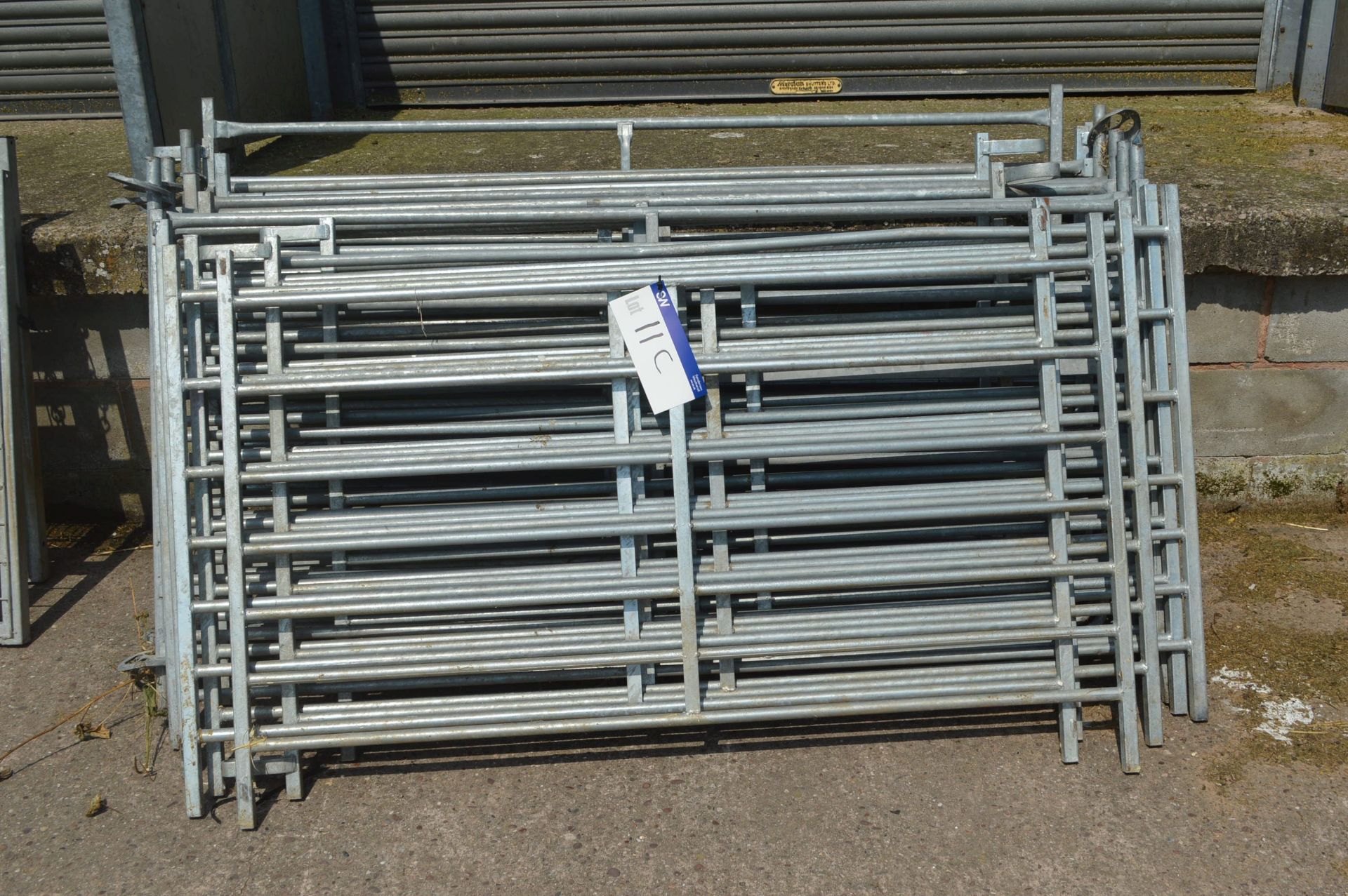 18 Galvanised Steel Hurdles, each mainly approx. 1.53m wide
