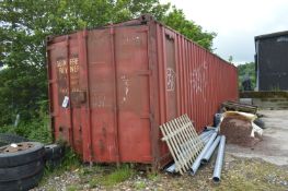 40FT STEEL SHIPPING CARGO CONTAINER, with contents (gas bottles excluded)