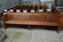 Wooden Church Pew, approx. 2.7m