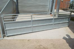 Galvanised Steel Gate, approx. 3.87m wide