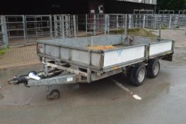 Ifor Williams LM126G TWIN AXLE DROPSIDE TRAILER, approx. 2m x 3.7m long, 3500kg cap.