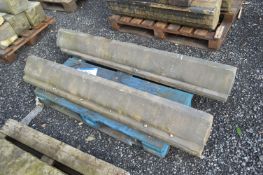 Two Stone Wall Tops, approx. 1.6m long, as set out on one pallet