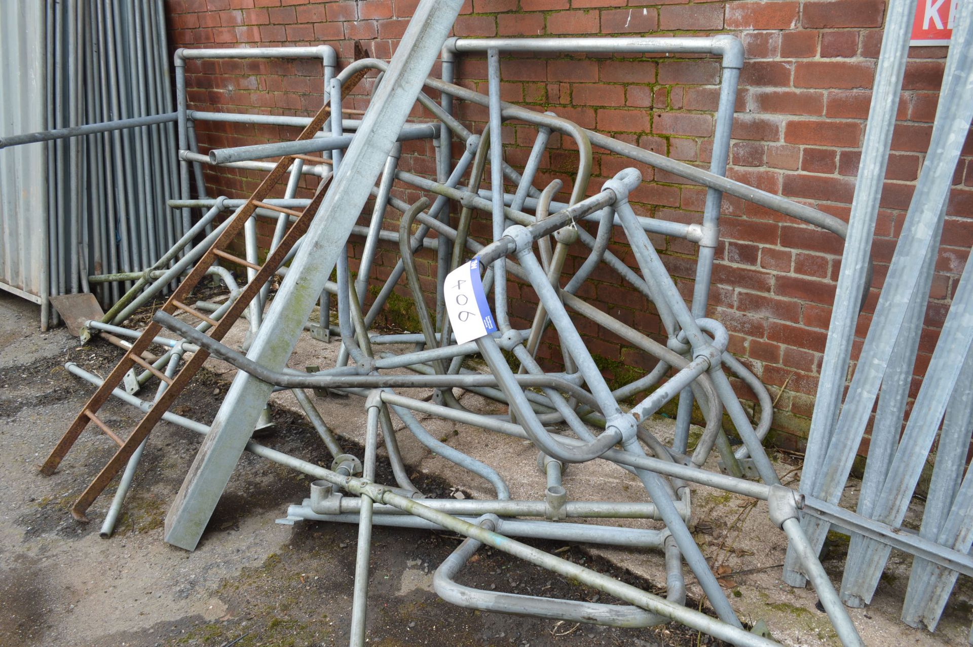 Assorted Tubular Steel Hand Rails, as set out against wall