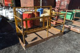 Steel Personnel Cage, approx. 2.1m x 1m x 1.4m