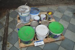 Assorted Paints & Lubricants, as set out on pallet