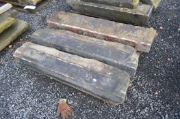 Three Stone Wall Tops, each approx. 1.3m x 150mm, as set out on one pallet