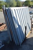 Approx. 13 Galvanised Steel Fence Panels, each approx. 2.2m x 1.8m (stillage excluded)