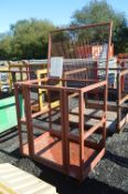 Steel Personnel Cage, approx. 1.1m x 750mm x 2m