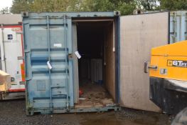 40ft Steel Shipping Container, with wired in electrics, fitted heated, sink unit and lighting (