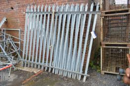 Two Galvanised Steel Palisade Fence Panels, each approx. 2.5m x 2.35m high