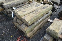 Assorted Stone Wall Tops, up to approx. 1.25m x 300mm, as set out on one pallet