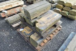 Assorted Stone Wall Tops, up to approx. 750mm x 300mm, as set out on one pallet