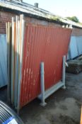 Approx. 15 Galvanised Steel Fence Panels, each approx. 2.2m x 1.8m (stillage excluded)