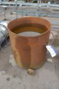 Mobile Steel Drum, approx. 900mm x 850mm dia.