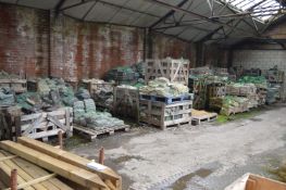 The Stock of Hessian Backed Pebble Tiles, in assorted timber crates and on pallets against wall