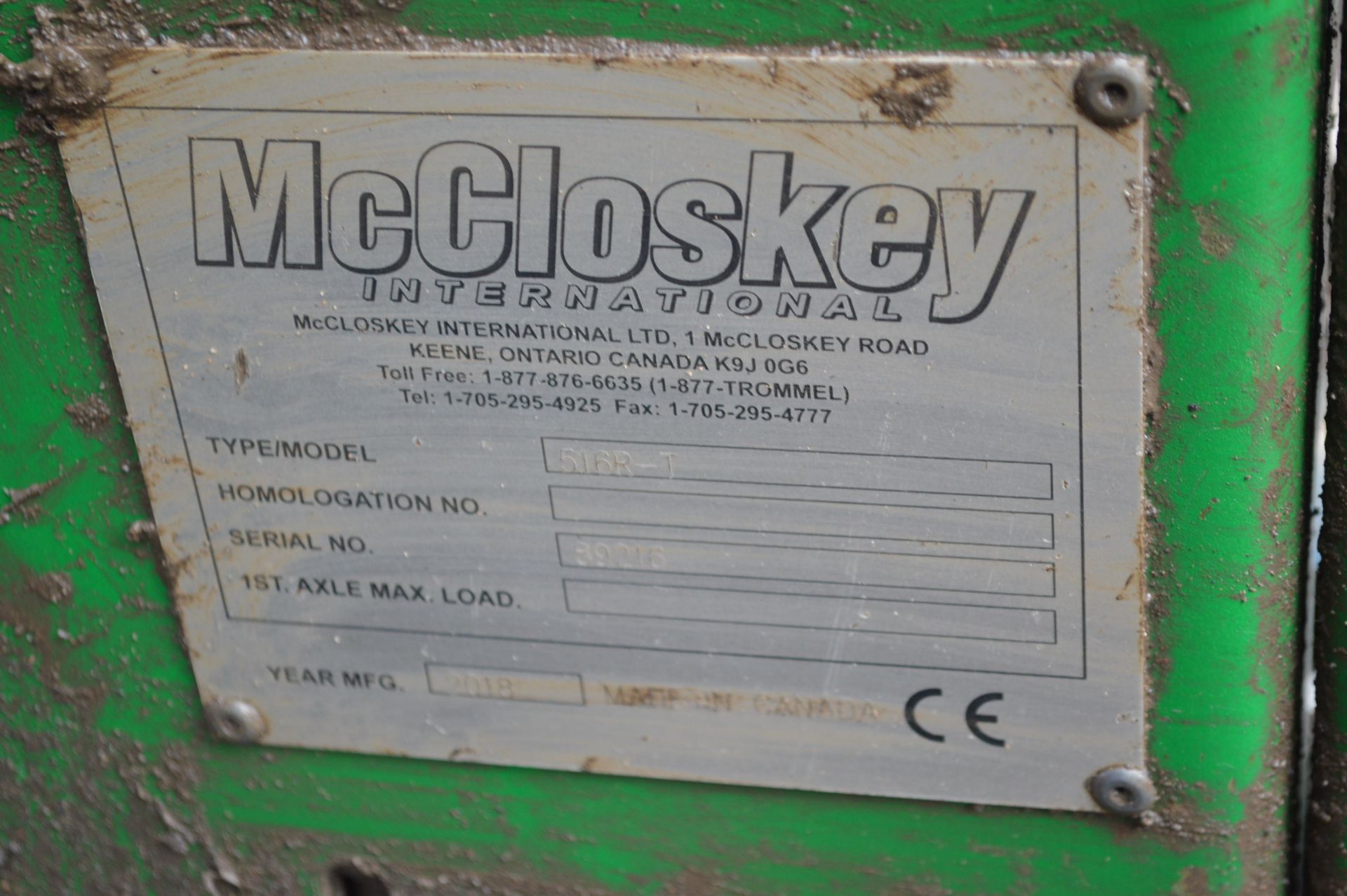 McCloskey 516R-T 1-877 Track Mounted Trommel, serial no. 89216, year of manufacture 2018 (please - Image 11 of 14