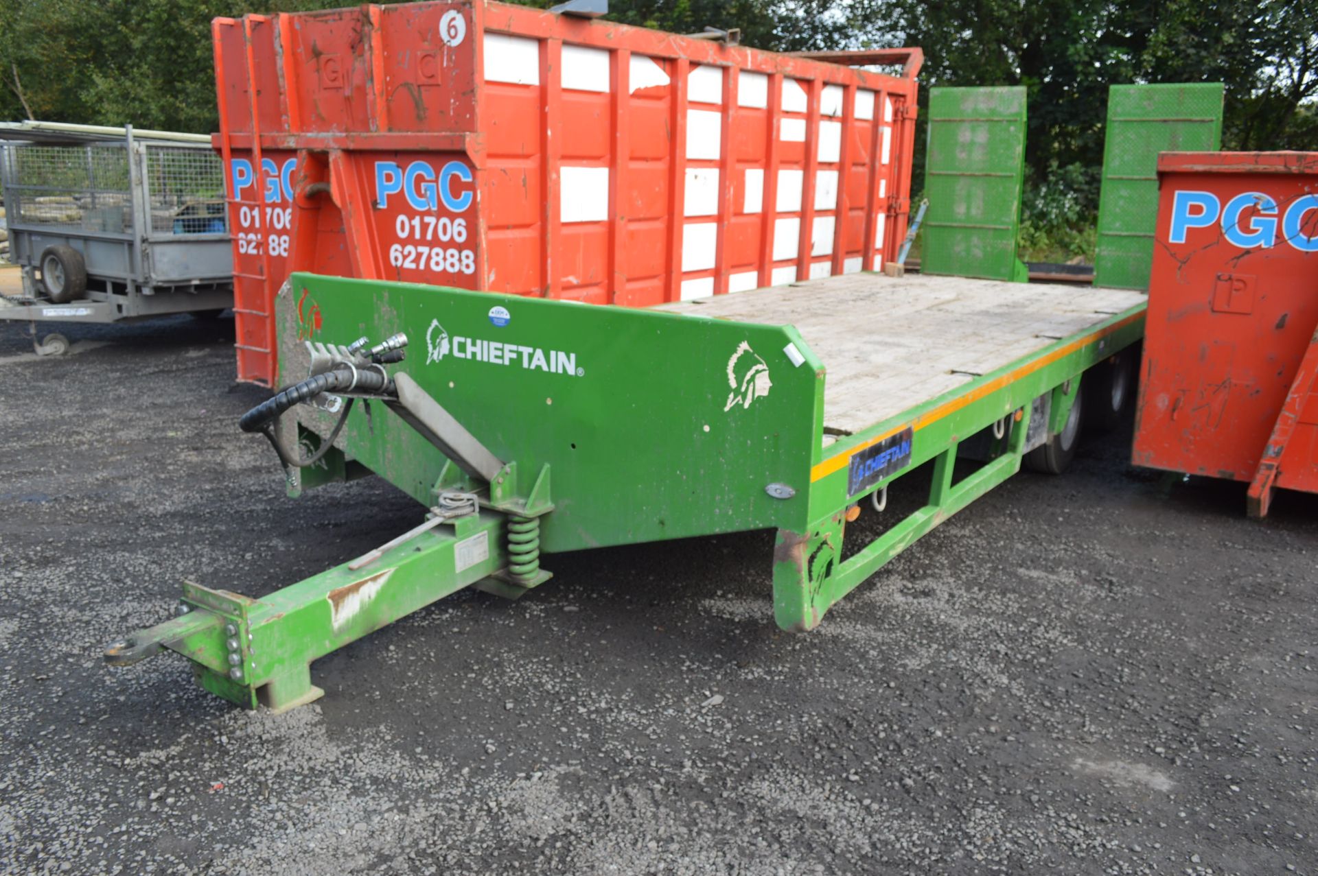 Chieftain TANDEM AXLE FLATBED PLANT TRAILER, serial no. LL3524, identification no.