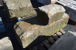 Two Stone Blocks, up to approx. 1.5m x 500mm x 450mm, as set out on one pallet