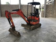 Kubota U17-3 Tracked Mini Excavator, serial no. 15YK104, year of manufacture 2019, indicated hours