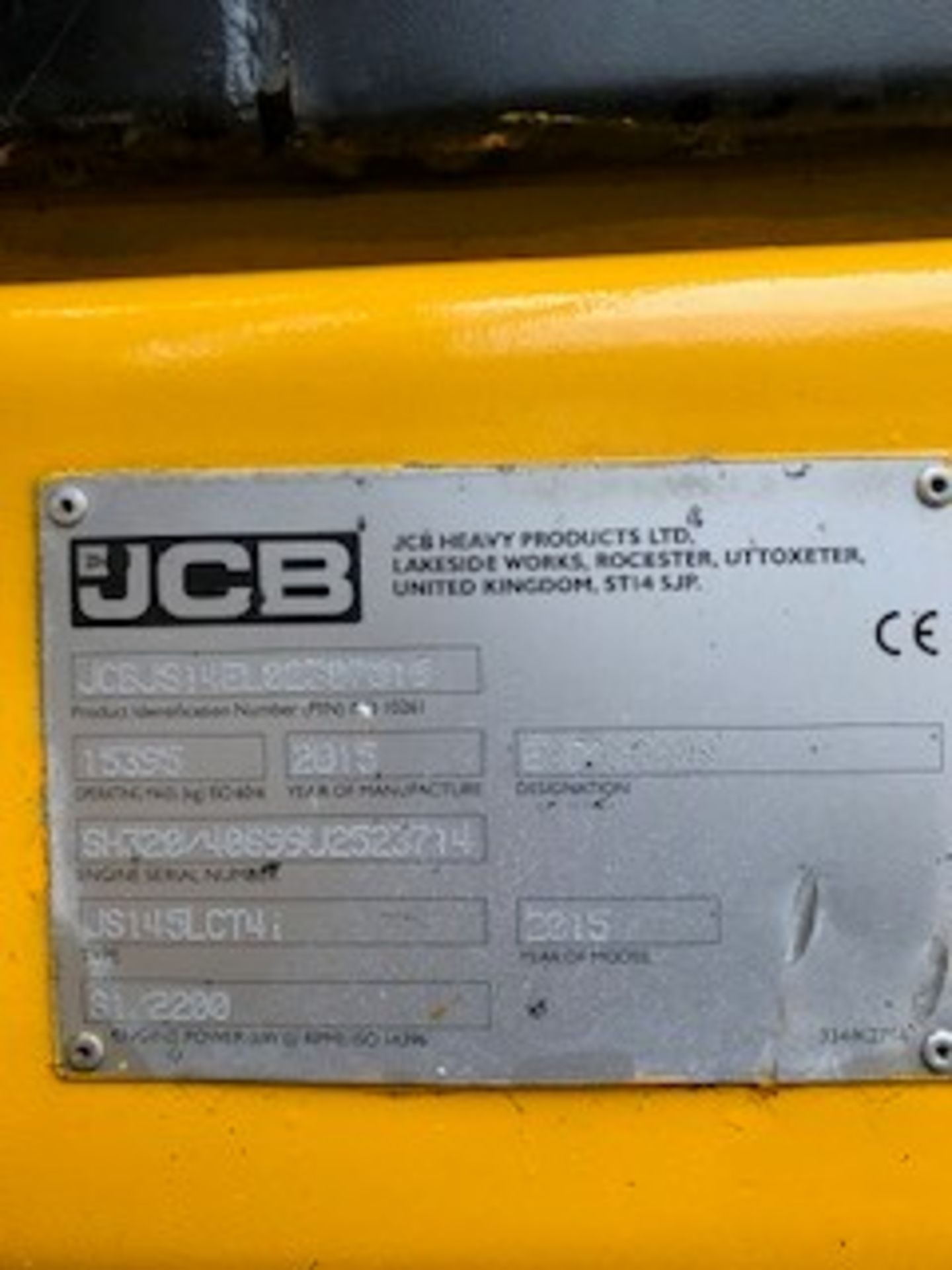 JCB JS145LC Tracked Excavator, vin no. 2307616, year of manufacture 2015, indicated hours 3,115 ( - Image 9 of 9