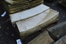 Two Curved Stone Blocks, approx. 1.1m x 300mm x 200mm, as set out on one pallet