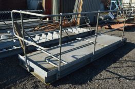 Galvanised Steel Access Platform, approx. 3.8m x 1.2m x 1.4m, with 15 rise galvanised steel access