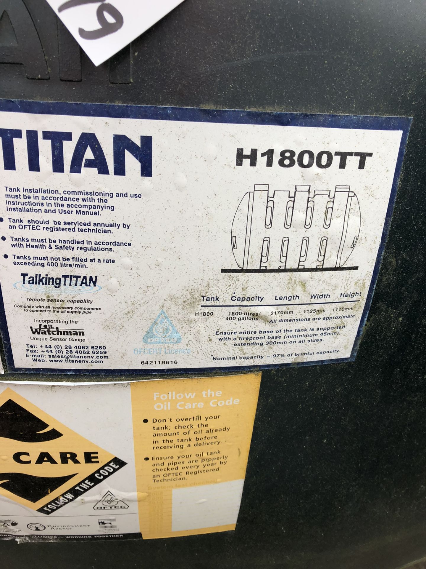 Titan H1800TT 1800L Diesel Tank, lift out charge - £30 - Image 3 of 3