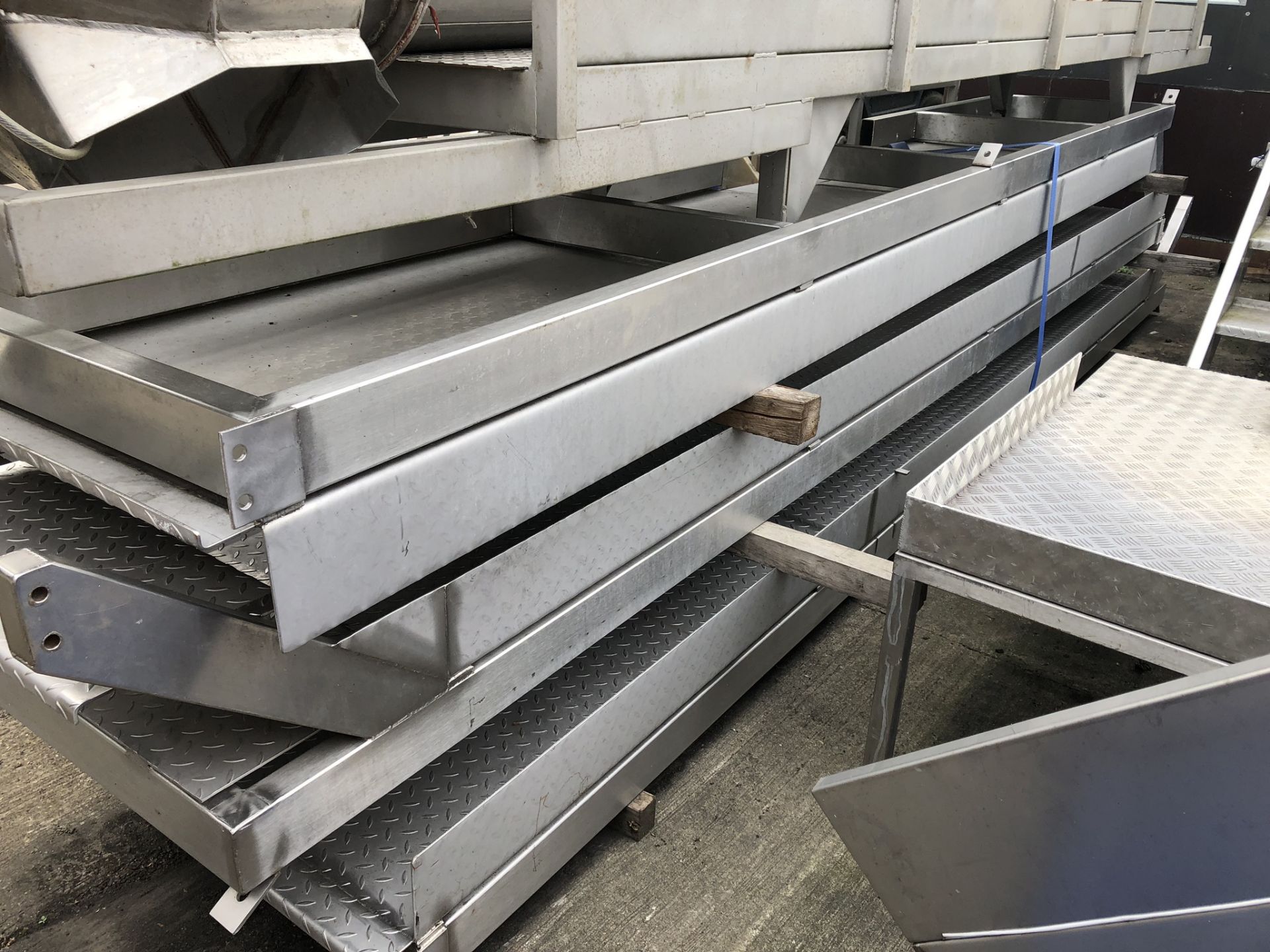 Three Section Stainless Steel Walkway Gantry, approx. 5m x 7.5m wide, lift out charge - £50 - Image 2 of 2