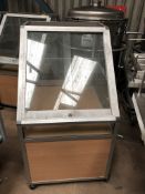 Three Mobile Display Cabinets, approx. 0.75m x 0.9m x 1.3m high, lift out charge - £10
