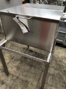 Unitech Stainless Steel Lidded Tank, on stand, approx. 750mm x 700mm x 400mm x 1.15m overall