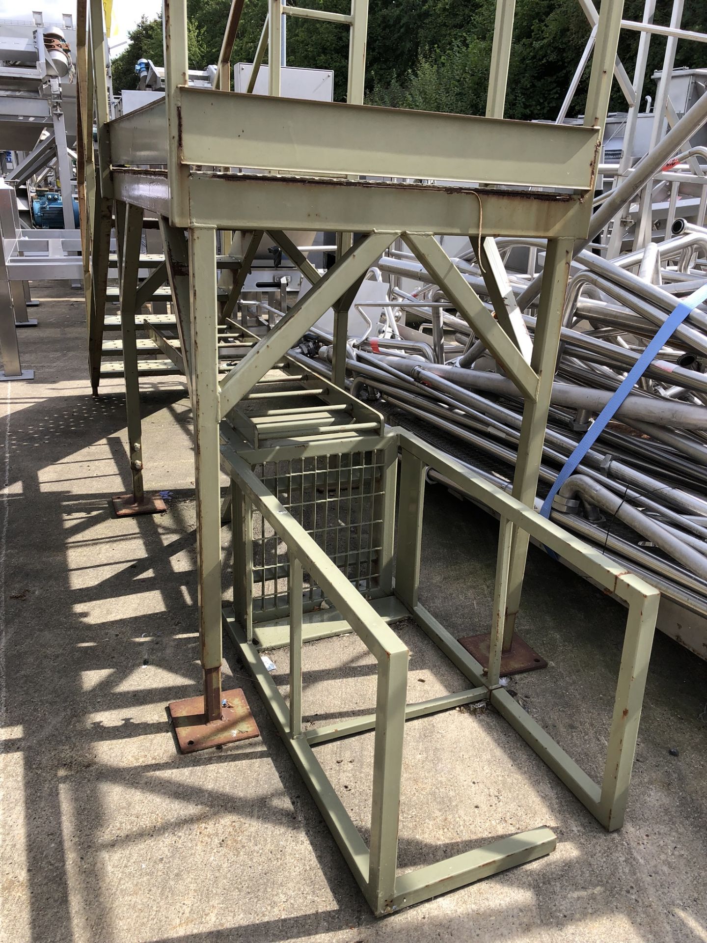 Herbert Seven Step Inspection Stand, approx. 3.4m x 1m wide x 2.5m high and Ladder, lift out - Image 2 of 2