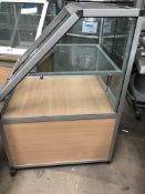 Four Mobile Display Cabinets, approx. 0.75m x 0.9m x 1.3m high, lift out charge - £10