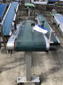 Elevator Conveyor, approx. 3m long x 330mm belt width, Infeed at 500mm and outfeed at 1000mm high,