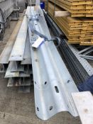 Four Section Galvanised Steel Crash Barrier, approx. 3.5m x 0.31m, lift out charge - £20