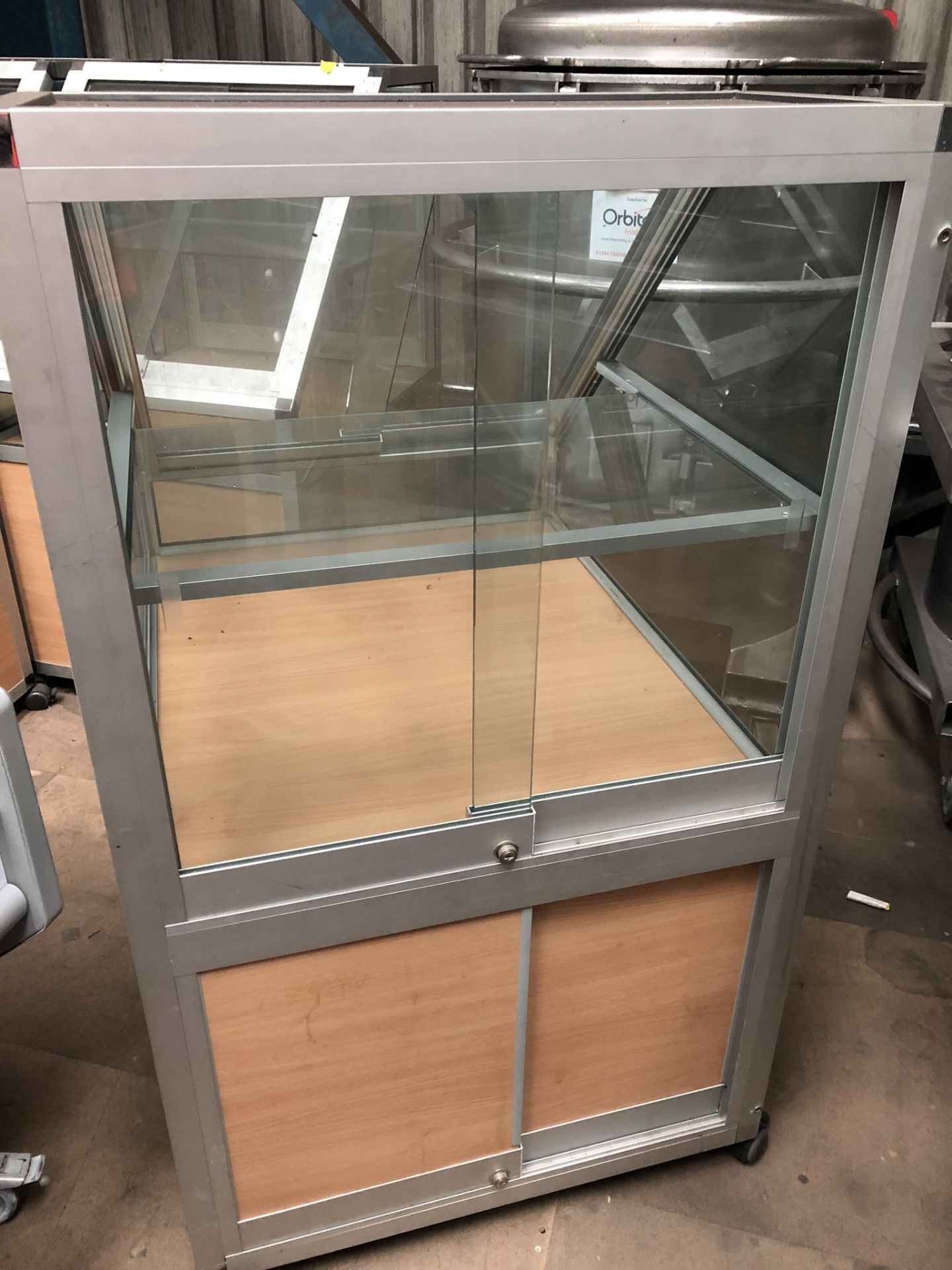 Four Mobile Display Cabinets, approx. 0.75m x 0.9m x 1.3m high, lift out charge - £10 - Image 2 of 2