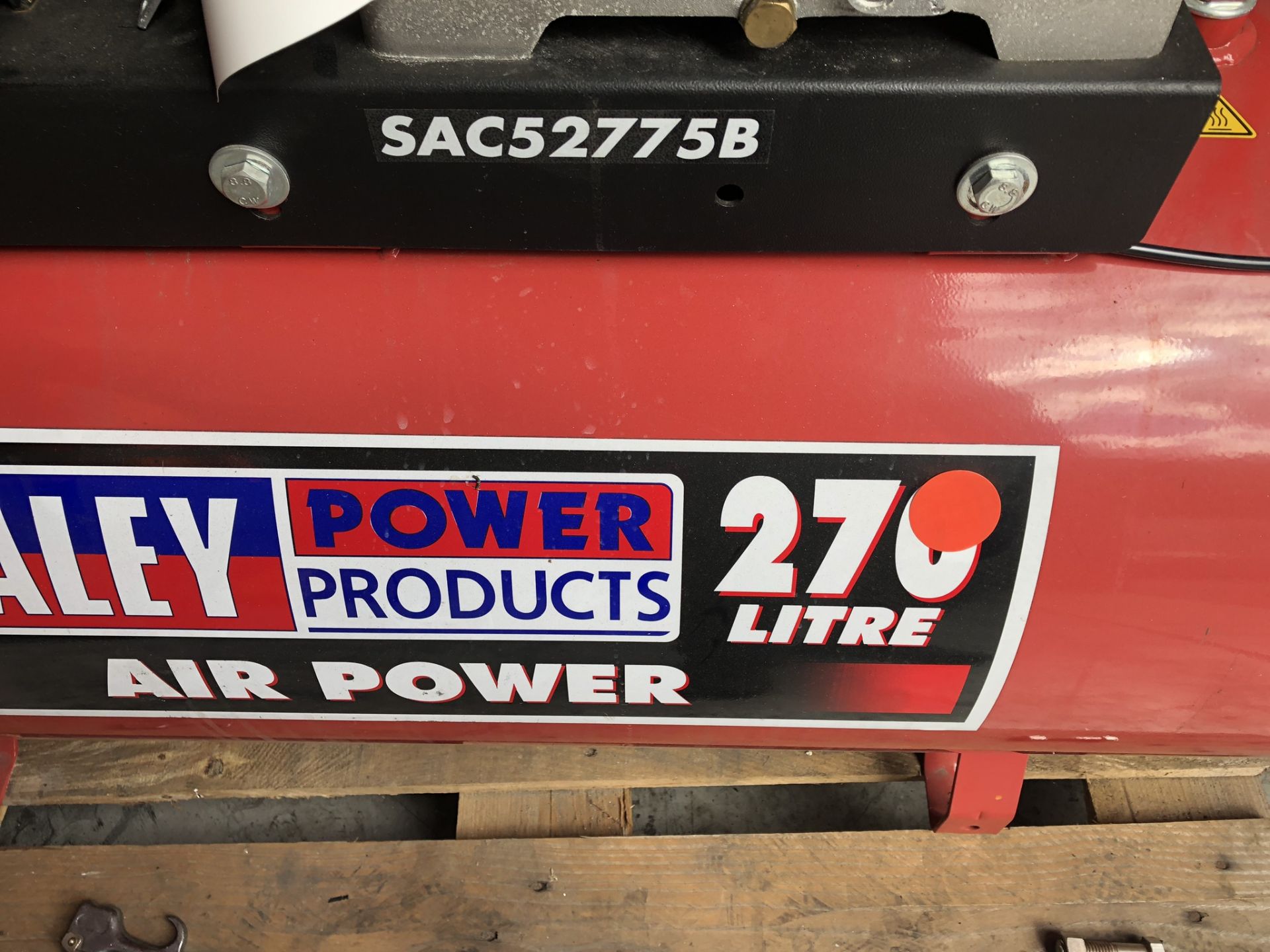 Sealey 270L Receiver Mounted Air Compressor, serial no. 221404956, year of manufacture 2014, approx. - Image 2 of 4