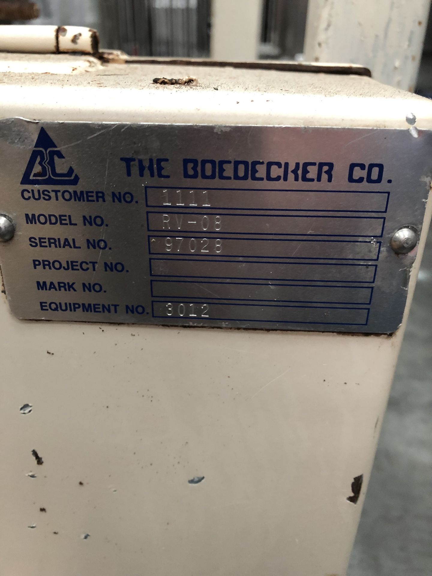 Boedecker RV-08 Breaker/ Feeder, serial no. 97028, lift out charge - £20 - Bild 4 aus 4
