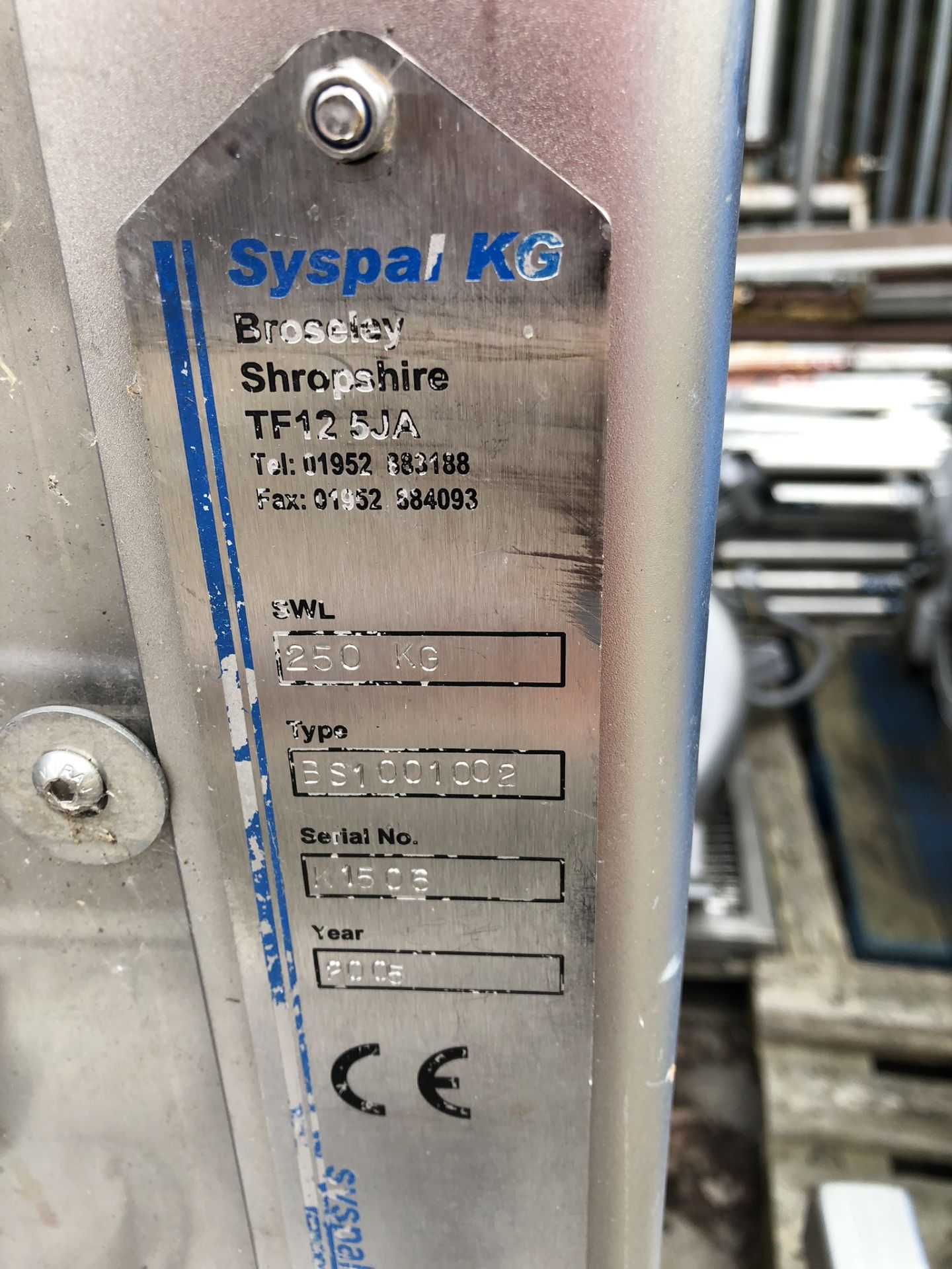 Syspal Reel 250kg Lifter, year of manufacture 2005, lift out charge - £50 - Bild 3 aus 4