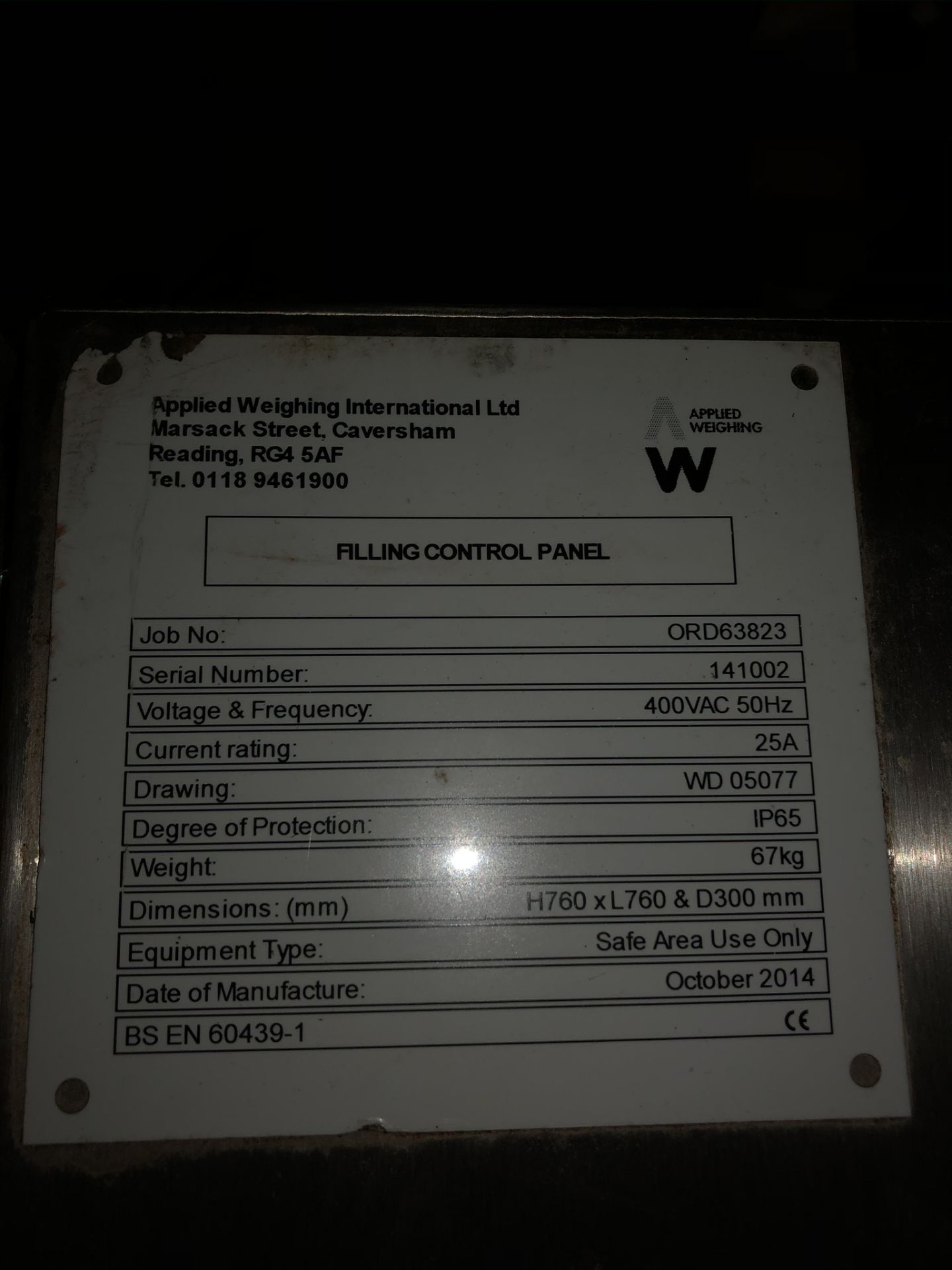 Applied Weighing Powder Weigher, with screw in-fee - Image 5 of 6