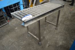 Stainless Steel Gravity Roller Conveyor, approx. 1